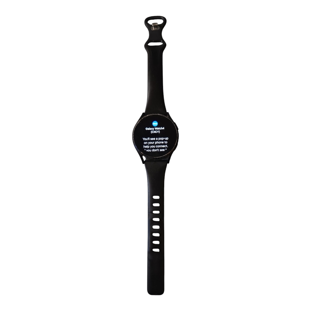 Samsung Black Smartwatch with Sleek Design and Digital Display
